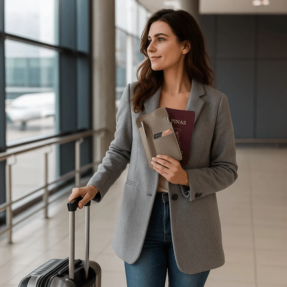 فتحات بطاقات متعددة، محفظة حامل جواز السفر من جلد البولي يوريثان، لون سادة، حقيبة جواز سفر محمولة خفيفة الوزن، حاملي بطاقات متعددة