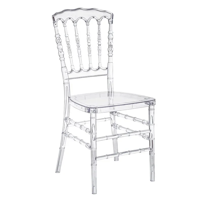 Wedding bamboo chair PC acrylic chair transparent crystal, hotel banquet plastic back chair