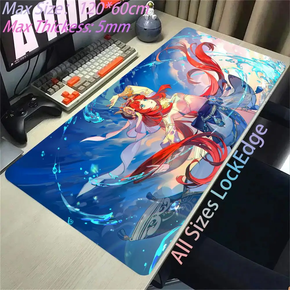 

Hot Genshin Impact Game Mouse Pads Nilou Mousepad Genshin Computer Pad Anime PC Gaming Accessories Desk Mat XXL 1200x600mm