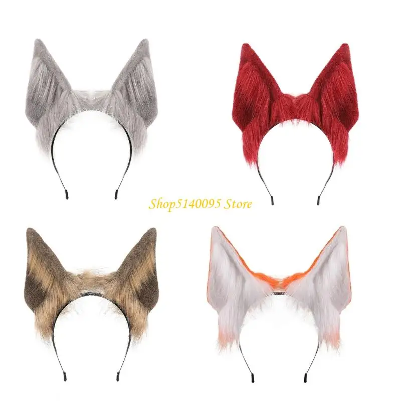 DXAE 모피 만화 코스프레 머리띠 논슬립 모피 귀 헤어밴드 의상 이벤트용