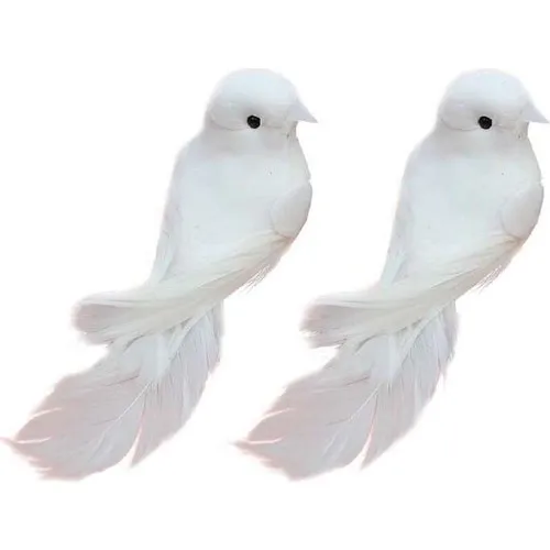 Party World Christmas Ornament White Doves 2 Pcs 15 cm