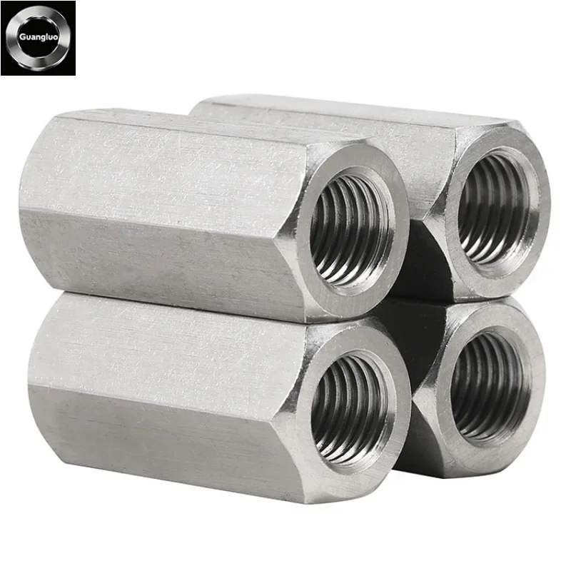 304 Stainless Steel Left Right Thread Hexagon Hex Extend Long Lengthened Rod Connector Joint Sleeve Tubular Coupling Nut M3~M16