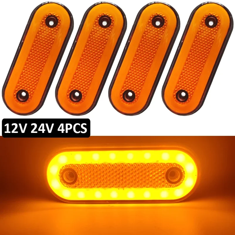 4 luces LED de posición laterales para camión, 12V 24V, luces de remolque, reflectores, luces de separación para furgoneta, camión, Scania, Isuzu