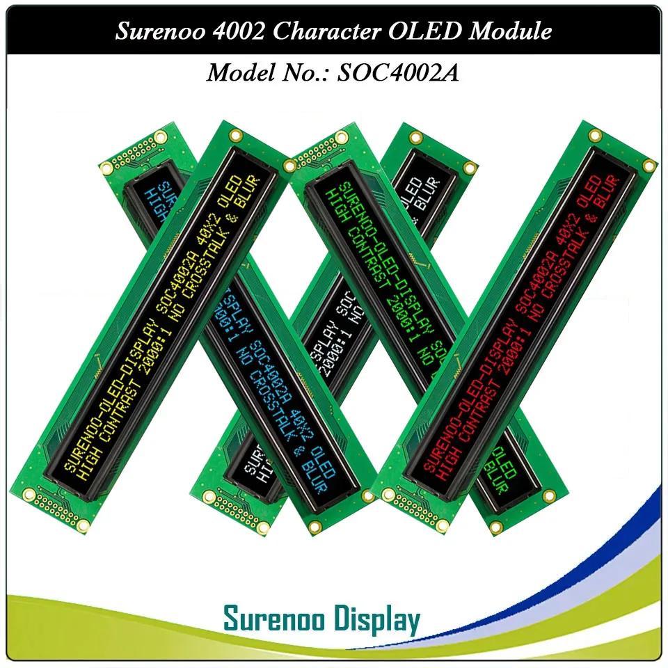 Real OLED Display, 4002 Parallel OLED Compatible 402 40*2 Character LCD Module Display LCM Screen build-in WS0010, Support SPI