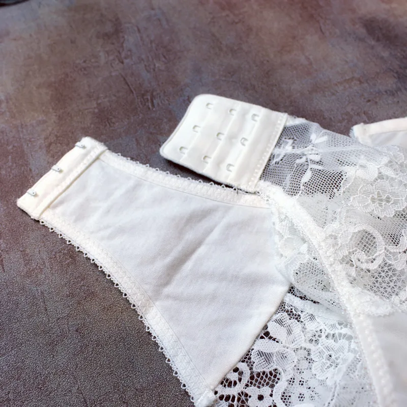 Body de encaje sexy con tirantes huecos para mujer, lencería, top moldeador, sujetador, ropa de casa con estampado floral de ...