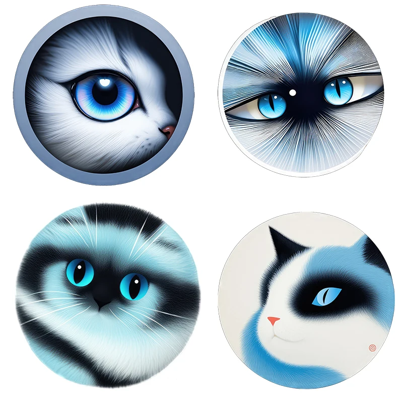 Three Ratels CD147 Blue Cat Eyes Abstract Art Wall Stickers for Home Decoration Computer decal car body sticker