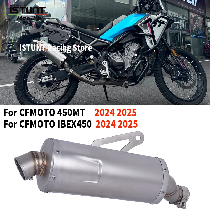 

Slip On For CFmoto 450MT ADV IBEX 450 Motorcycle Exhaust Systems Stainless steel Mid Link Pipe Escape Muffler With DB Killer