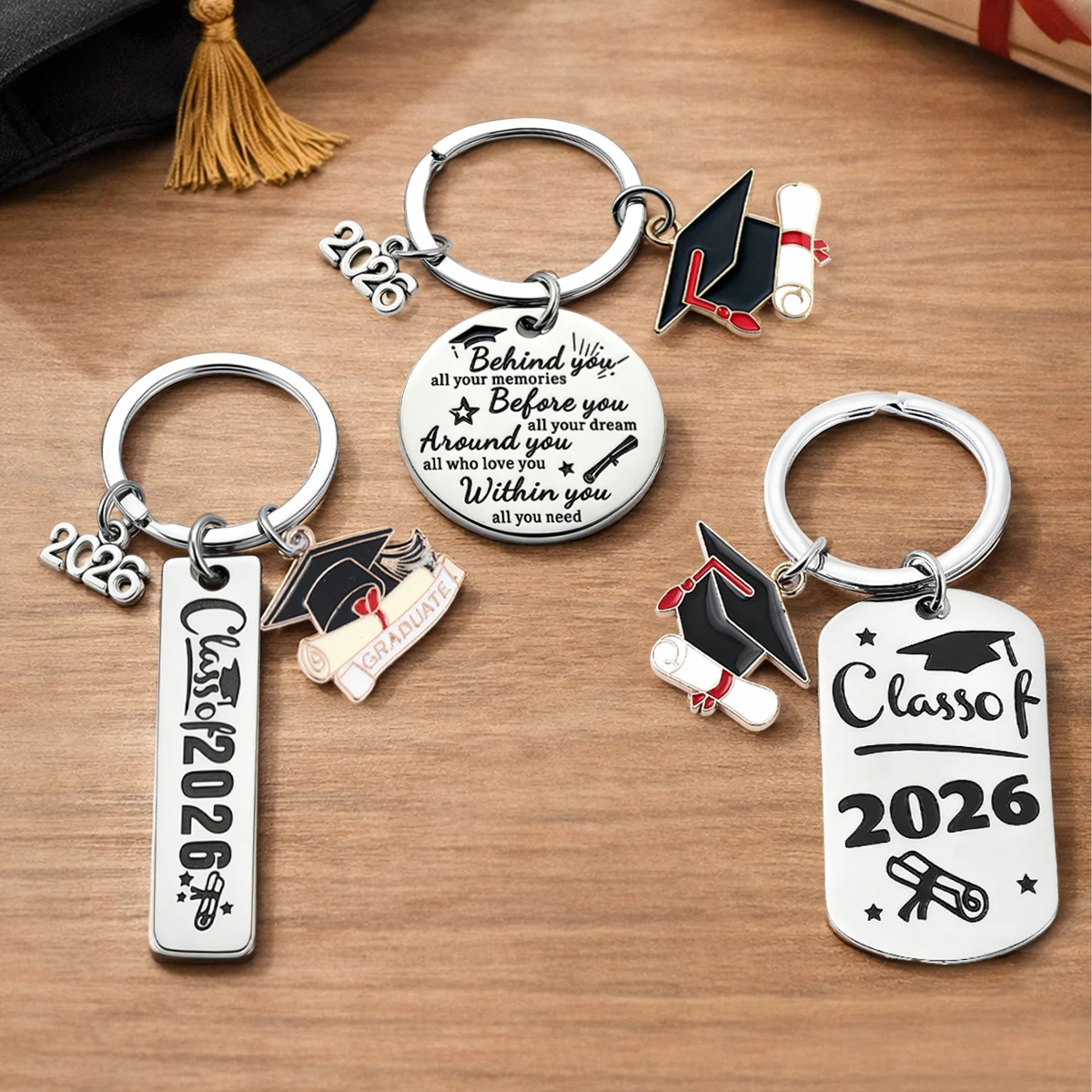 Graduation Season Metal Keychains Congrats Grad Party Decor Class of 2026 Souvenir Gifts Graduated Celebration Party Supplies