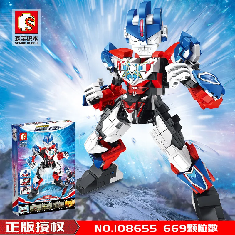 

SEMBO BLOCK 108655 Ultraman Orb Lightning Robot Building Blocks for Boys Small Bricks