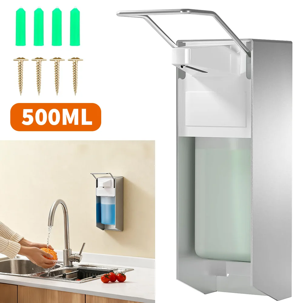 Dozownik do mydła 500 ml, montowany na ścianie, dozownik na wcisk, do domu, hotelu, żelu pod prysznic, szamponu, pudełko, dozownik do mydła montowany na ścianie, dozownik do płynów.