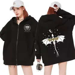 Vintage Basgiath War College Graphic Zipper Hoodies Men's Clothing Gothic Fashion Jacket Sweatshirts Unisex Casual Zip Up Hoodie