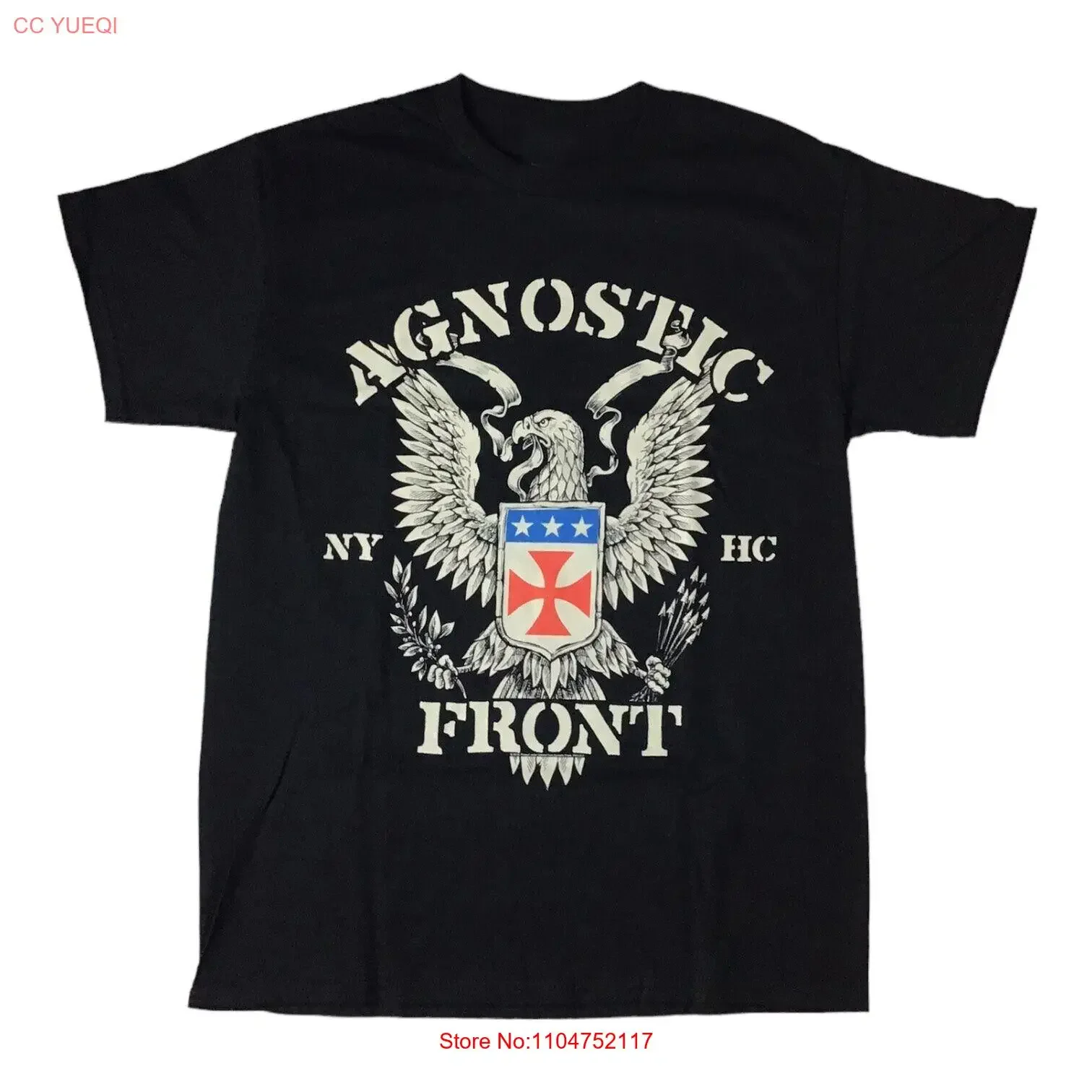 Camiseta Agnostic Front Eagle Crest, ropa de diseñador lavada vintage, Top versátil y ligeramente elegante para uso diario, suave