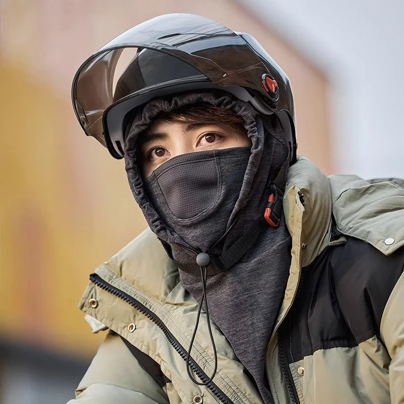 Riding Integrated Balaclava Hat Face Mask Neck Gaiter All-in-one Windproof Warm Helmet Liner for Autumn Winter for Women Cycling