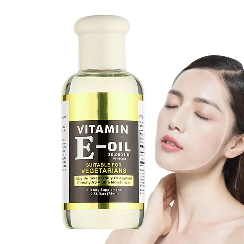 Natürliche pflanzliche ätherische Öle Vitamin E Gesicht Essenz Vitamin E Öl Gesicht Serum Öl Schrumpfen Poren Anti Falten Alterung Gesichts öl 75ml