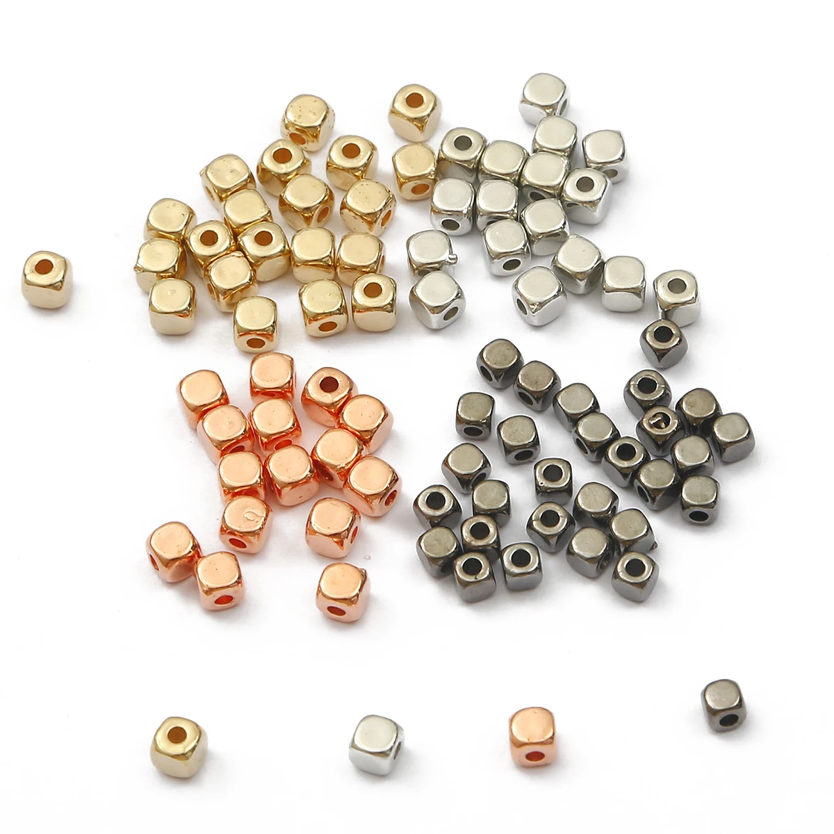 200-300pcs 3-4mm CCB Square Loose Spacer Beads Rose Gold Color Seed Beads for DIY Jewelry Making Bracelets Necklace Accessories view 5