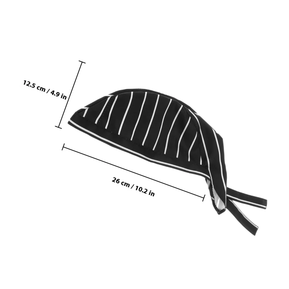 요리사 모자 터번 케이터링 스컬 캡 블랙 화이트 조절 가능한 리본 부드러운 캔버스 남녀 공용 서버 일상 착용에 이상적