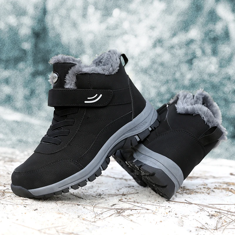 

Winter Snow Men Shoes New Snow Boots Outdoor Thick Soled Anti Slip Plush Warm Casual Short Boots Comfortable Couple Cotton Shoes