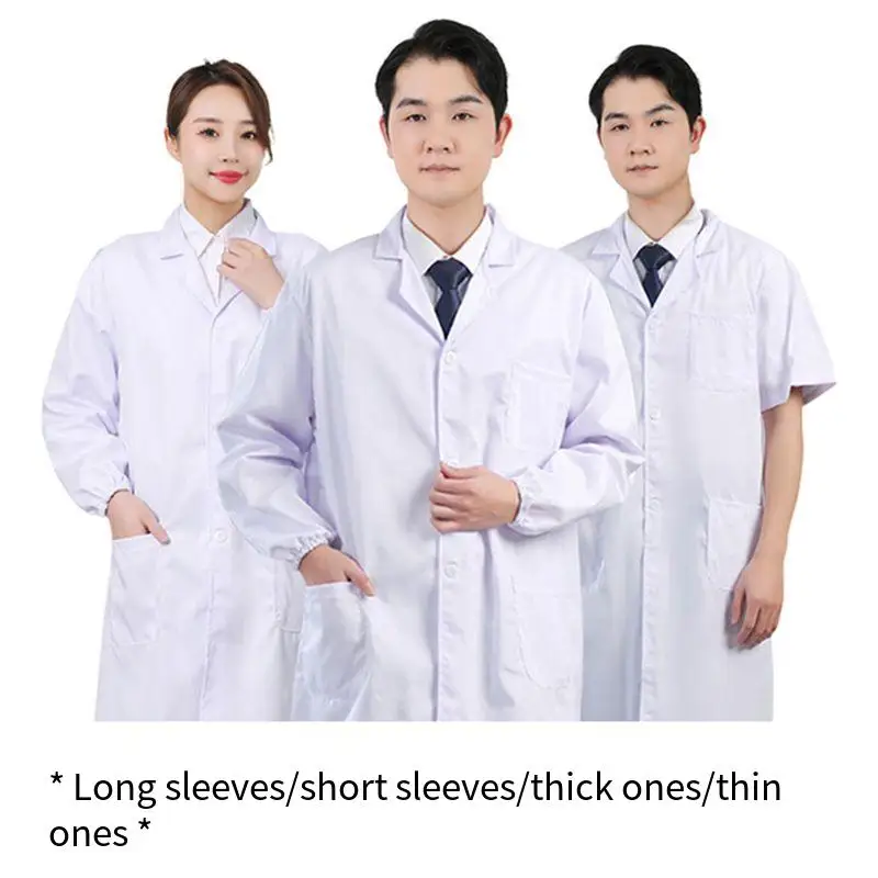 

Long-sleeved and Short-sleeved Uniforms for Doctors and Nurses in Chemistry and Laboratory Work-unisex White Laboratory Coats