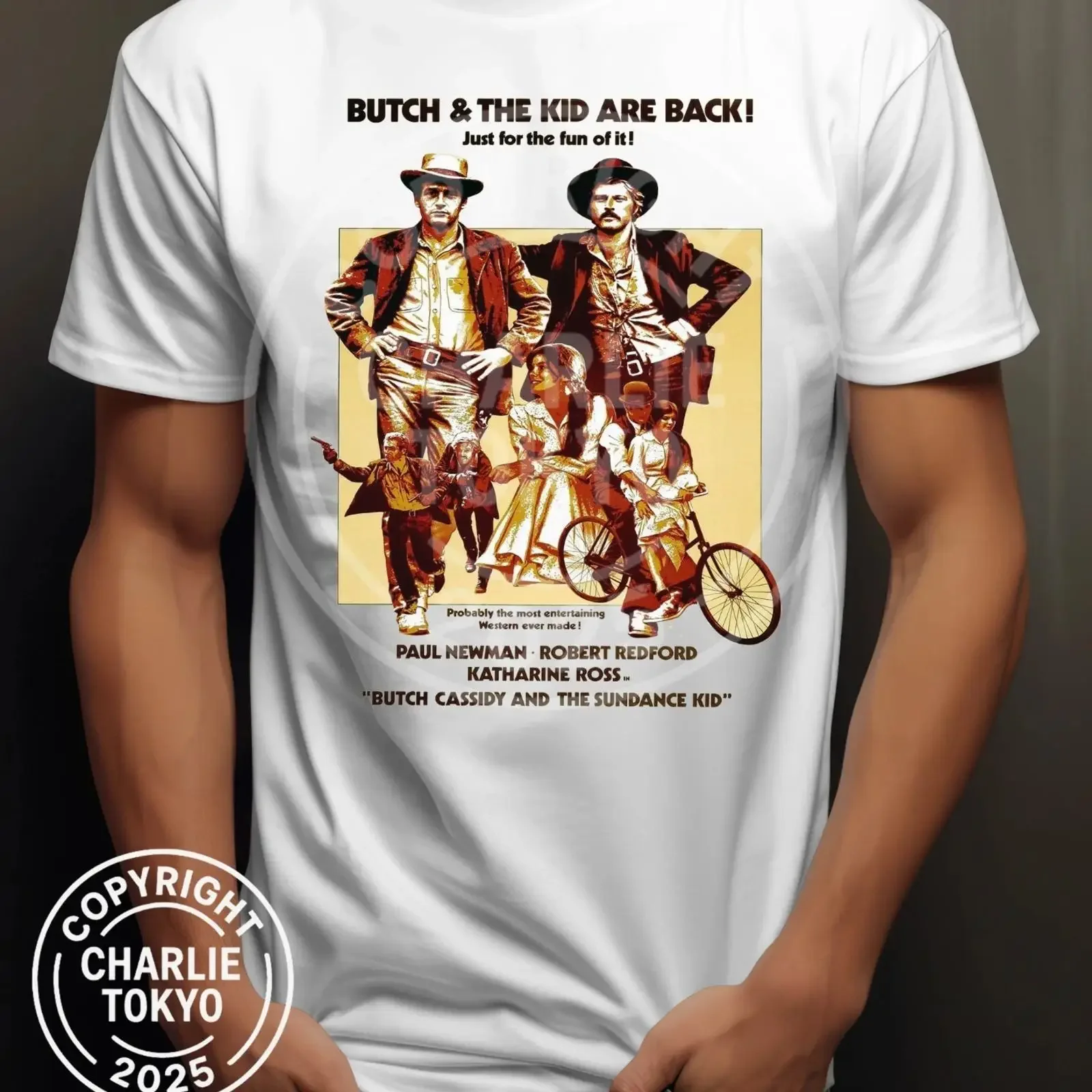 Butch Cassidy And The Sundance Kid T Shirt  Classic Western 1969 vintage Washed homme Stretched Top For Everyday Wear Stylish