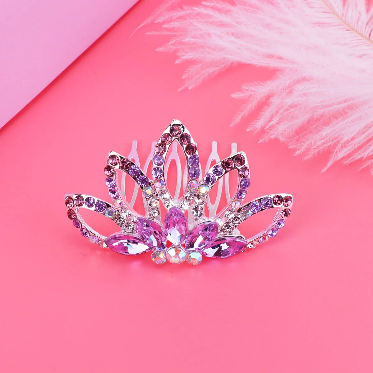 

1pc Crown Comb Bridal Headdress Wedding Hair Comb Rhinestone Alloy High Quality Plating Color Exquisite Design Perfect Wedding