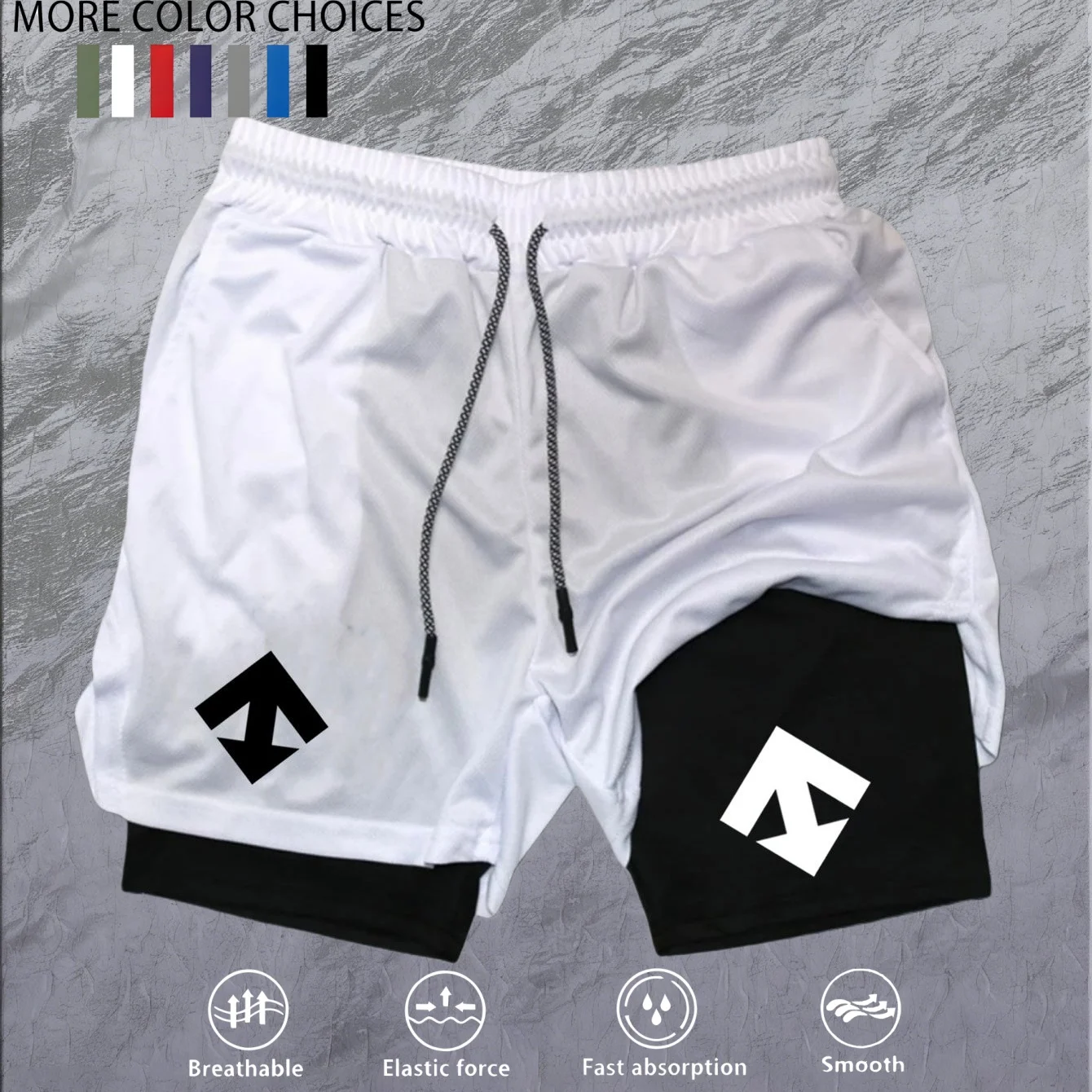 Men 2 in 1 Double Deck Marathon Running Shorts Fitness Training Pants Men's Racing Shorts Gym Wear Jogging Workout Sports Shorts