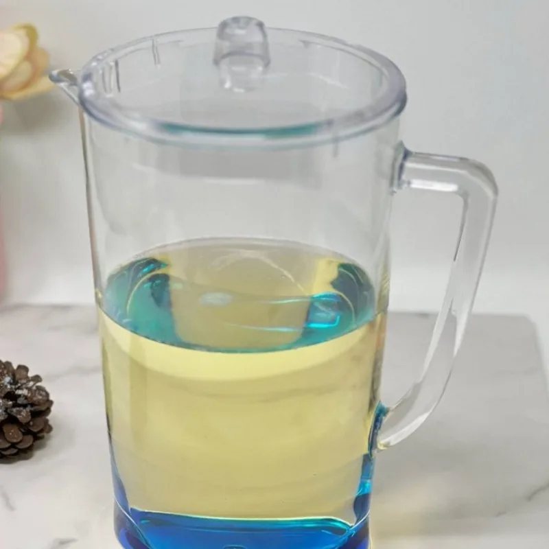 

Unbreakable Plastic Water Pitcher Oval Design Lid Spout Drink Juice Pitcher Reusable Large Capacity Outdoor Party Beverage Ware