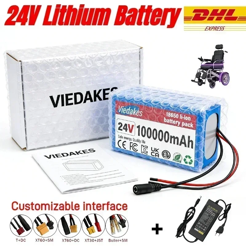 ✈️✈️VIEDAKES 24V 40Ah 7S3P Battery Pack for 24V Small Electric Devices and Kids Electric Toy Cars