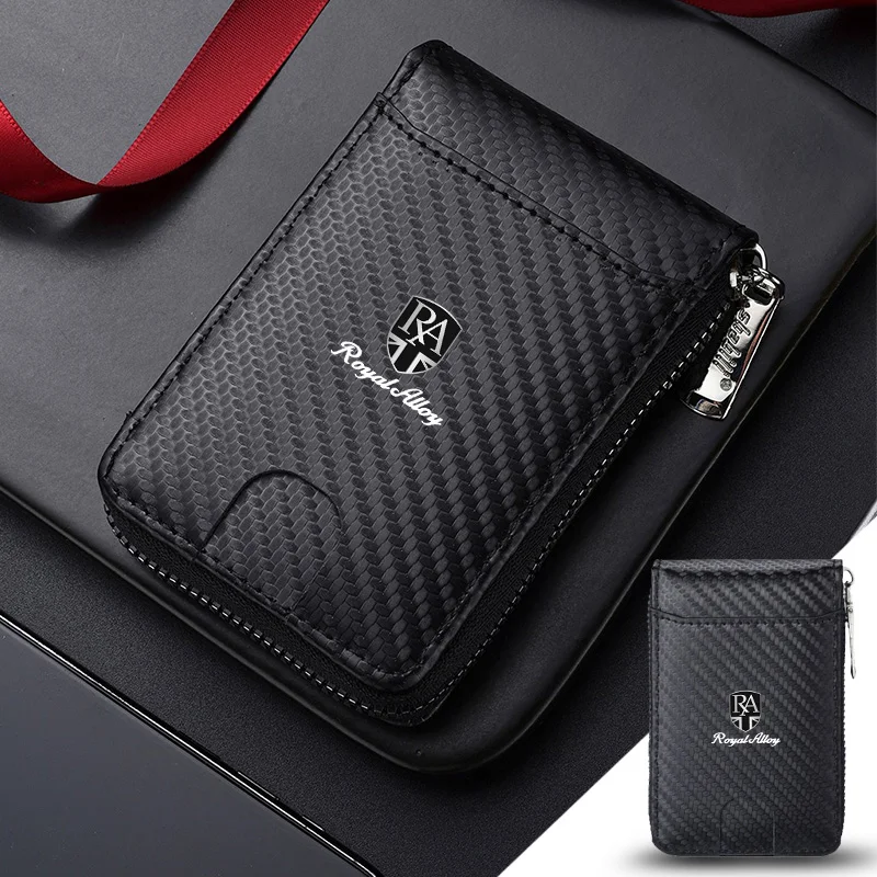 

Carbon Fiber Leather Motorcycle Wallet Zipper Purse For Royal Bullet Meteor Classic 350 500 Interceptor 650 GT 535 Himalayan 411