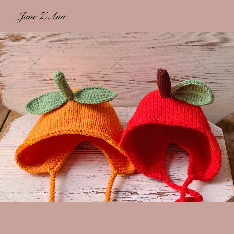 

Cute cartoon fruit baby hat unisex cap for newborns apple tomato pumpkin orange design lucky blessing infant beanie