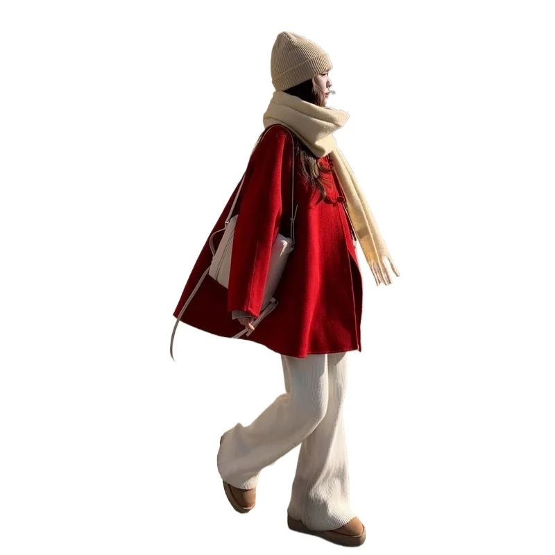 

Свободное шерстяное пальто женское осенне-зимнее новое корейское пальто Design Sense Niche Высококачественное среднее и длинное шерстяное пальто для женщин