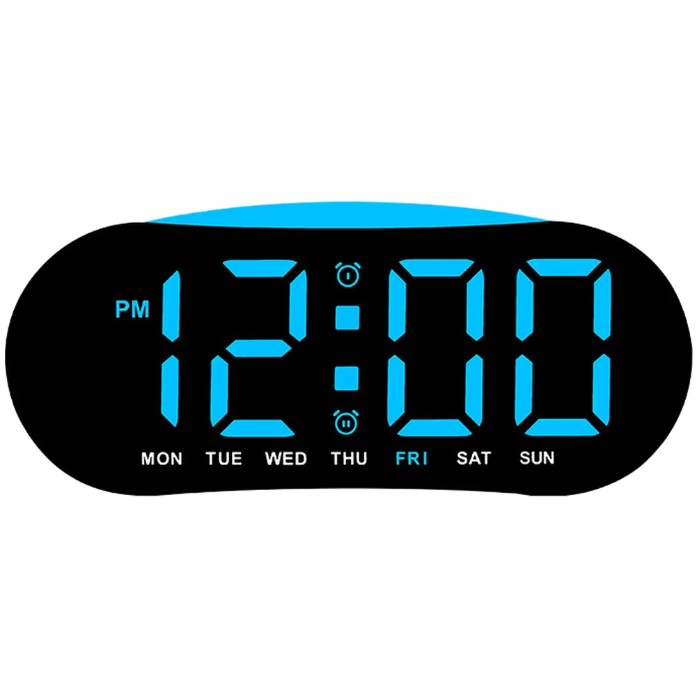 Modern LED Digital Alarm Clock With Day Date Display Multifunctional Options  Large Digital Wall Clock Temp Date Week Display