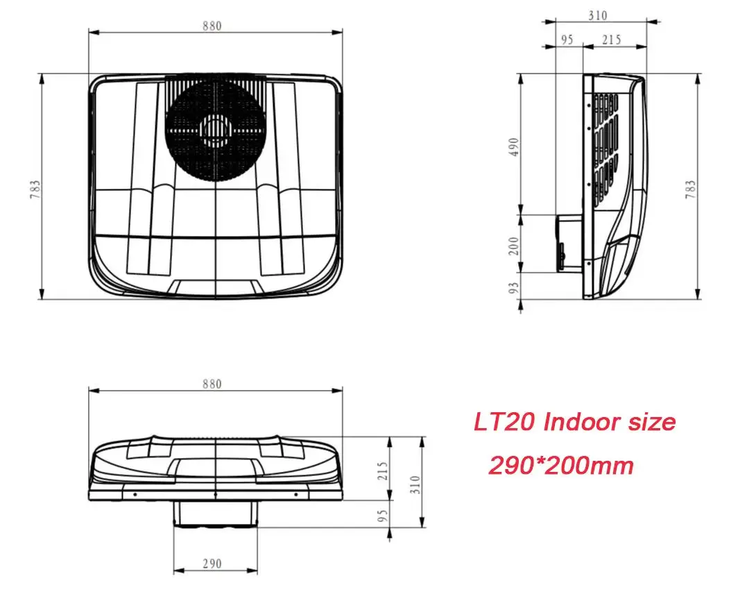 Universal Car Battery Power Split rooftop Air Conditioner For 12v/24v Parking Truckt Tractor Air Conditioner for MB  Man Scania