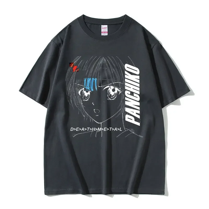 Dethmetal Panchiko Anime Grafik T-Shirt für Männer und Frauen Vintage Manga Kurzarm Y2K Japanischer Cartoon Streetwear Unisex Casual Tee – Detail 7