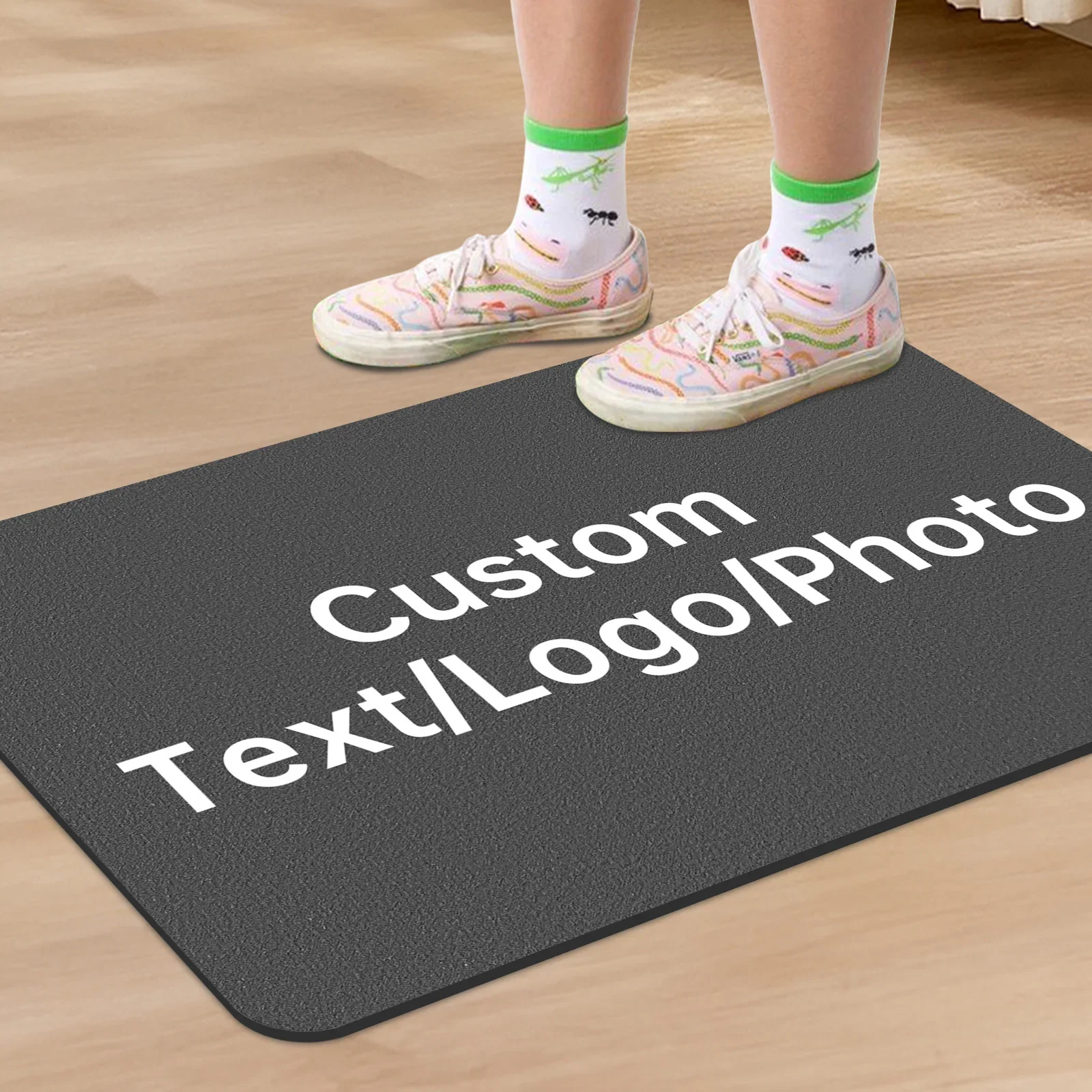 

Custom Non-Slip Carpet Personalized Welcome Mat Absorbent Bathroom Rug Yoga Mat Bedroom Floor Pad Kitchen Doormat Home Entrance