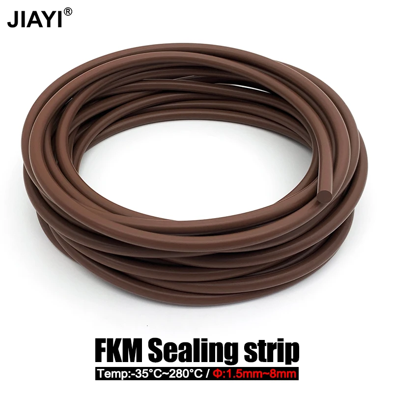 2/3/5M FKM Sealing Rubber Strip Brown Solid Strips Oil Resistance O-Ring Gasket seal bar Dia 1.5mm/1.8/2/2.5/3/3.5/4/4.5/5~8mm