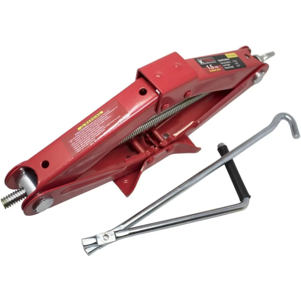 1.5 Ton Automotive Scissor Jack, 3000 lbs Capacity, Compact & Portable for Garages, Repair Shops, DIY