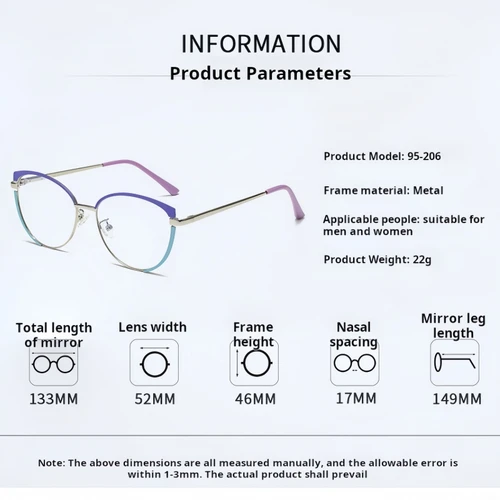 Imagen 2 del producto YIMARUILI moda tendencia mujer ojo de gato gafas graduadas ópticas redondas pequeñas Anti-UV miopía hipermetropía gafas progresivas