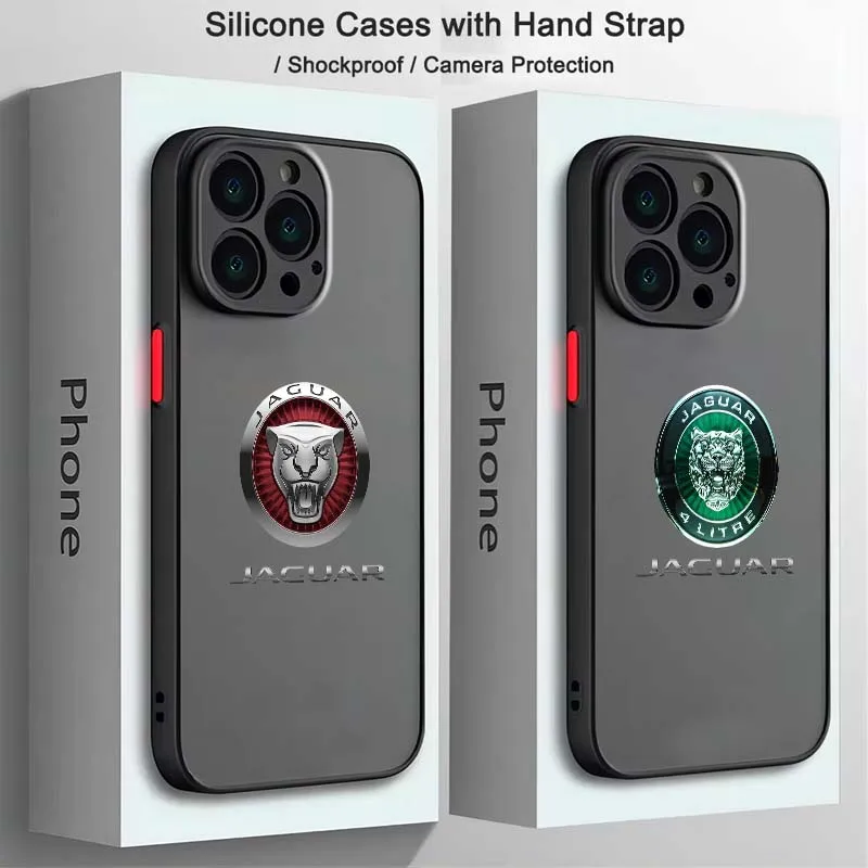 J-Jaguar Car Popular Cool Logo For Apple iPhone 16 15 14 13 12 11 XR XS X Pro Max Plus Mini Frosted Translucent Soft Phone Case