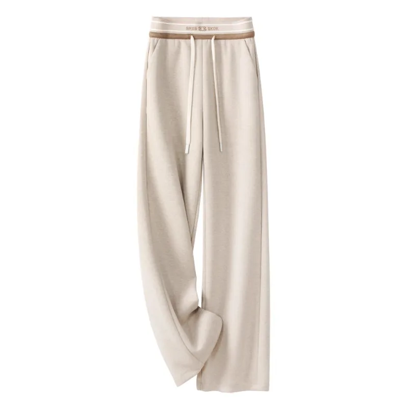 

Slimming Woolen Pants for Women, and Winter , Warm and Thick, Soft and Straight-Leg, Elegant Petite Glutinous Pants