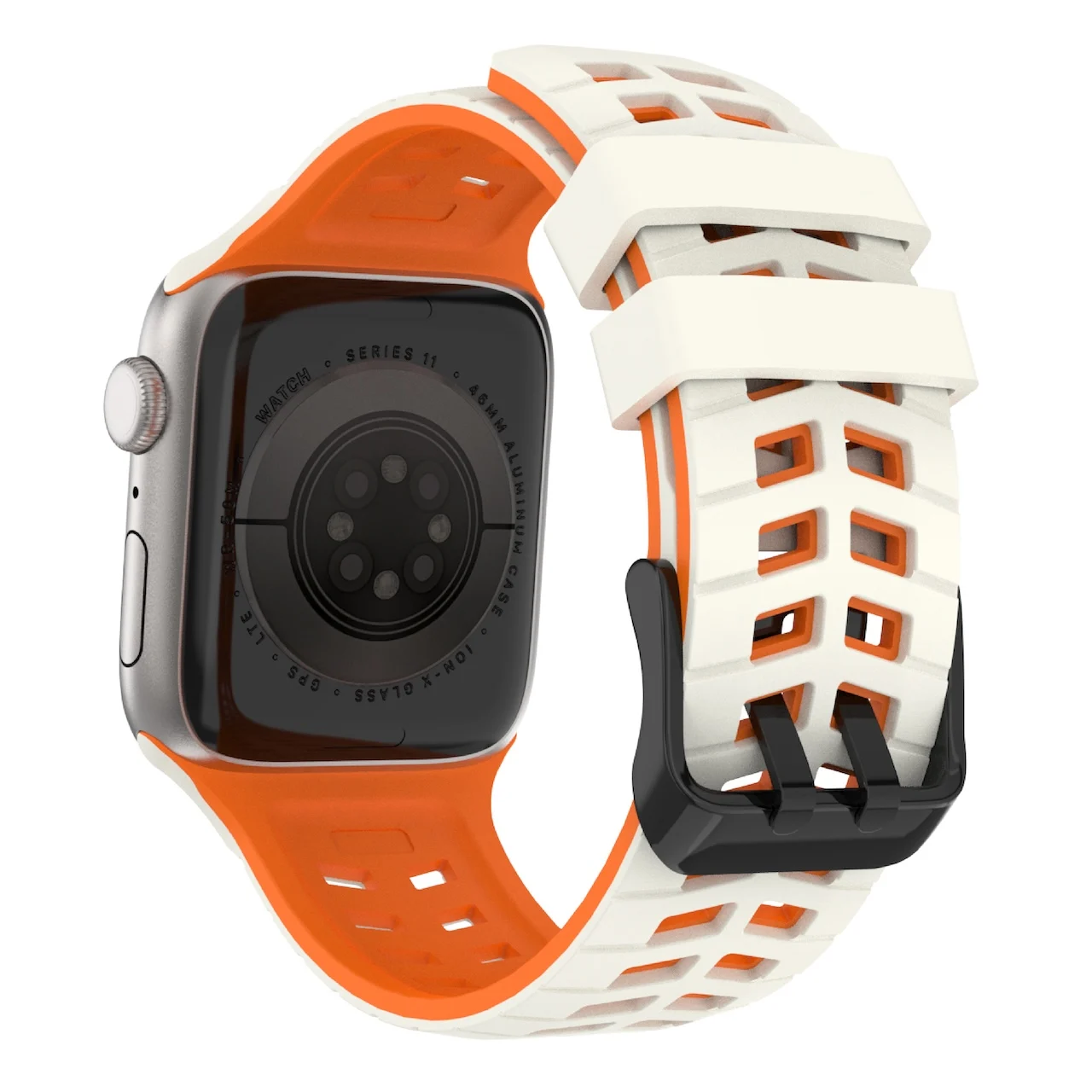 -Dual-Buckle Hollow Ventilated Replacement Wristband For iWatch Ultra 49mm 40mm 41mm 44mm 45mm 46mm Series 12 11 10 9 8 7 6 SE