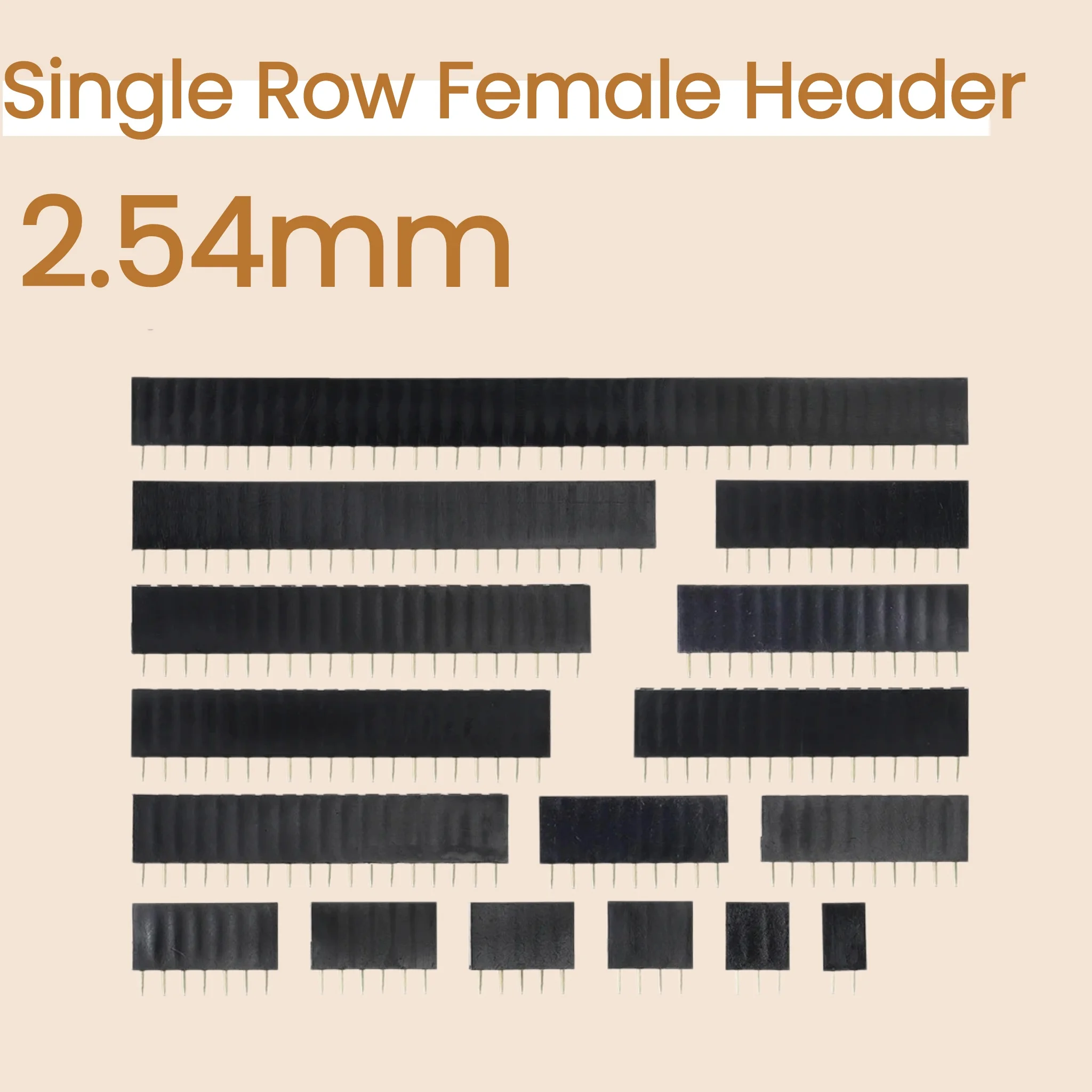 10/30PCS Single Row Pin Female Header Socket Pitch 2.54mm 1*2p 3p 4p 5p 7p 8p 9p 10p 12p 14p 16p 18p 20p 22p 40p Pin Connector