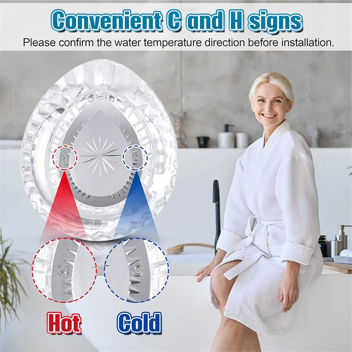 2025+交換用ノブハンドルキット（100710シャワーハンドル用）、浴室用蛇口/バスタブ用シャワーノブ交換