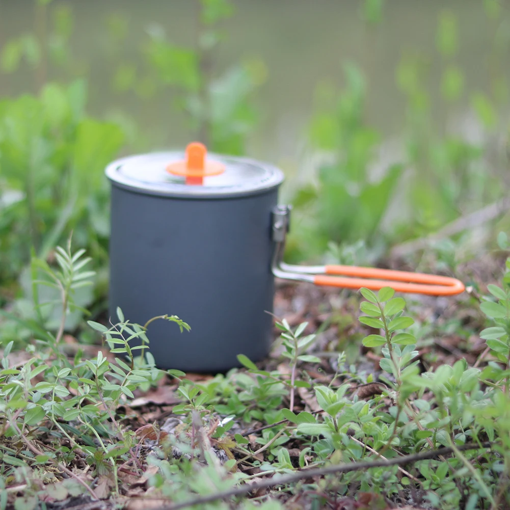 

1000ml Lightweight Aluminum Camping Pot Folding Handle Milk Tea Coffee Cookware For Outdoor Hiking Picnic Cooking Utensils