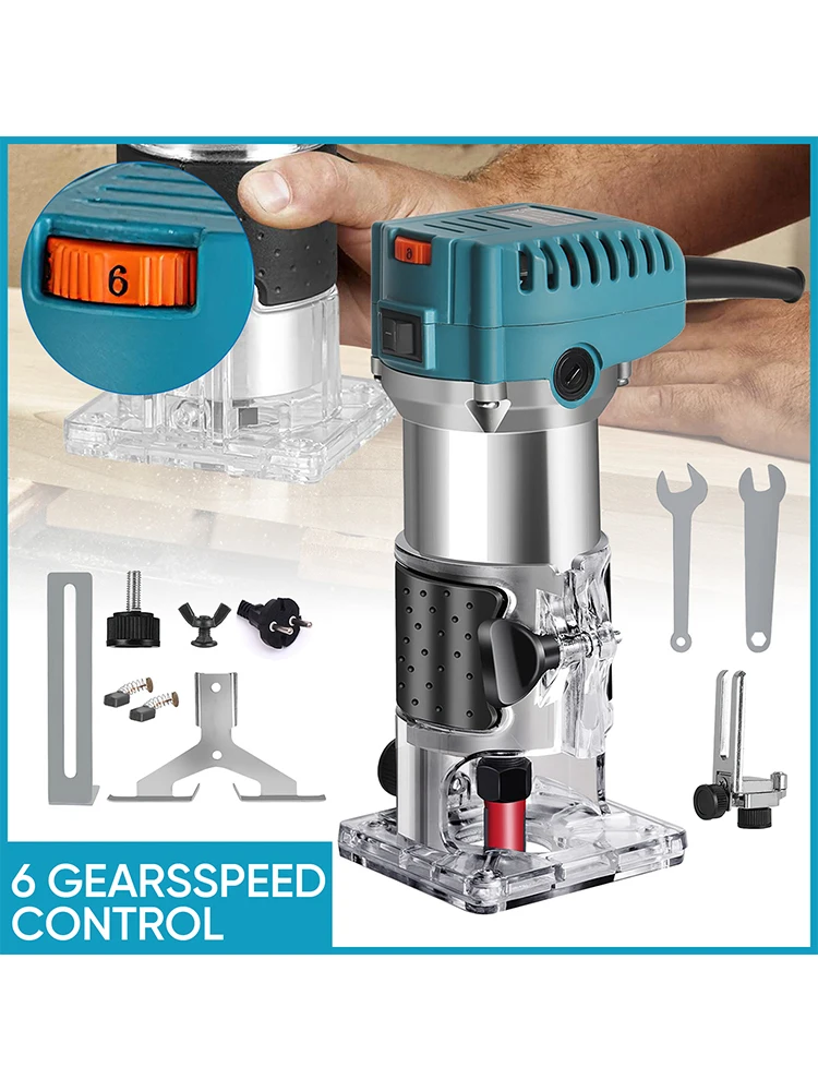 30000 U/min Elektrische Holzfräse Elektrischer Trimmer Holzbearbeitungs-Fräs- und Graviermaschine Schlitz- und Trimmaschine Schnitzfräse Elektrowerkzeug