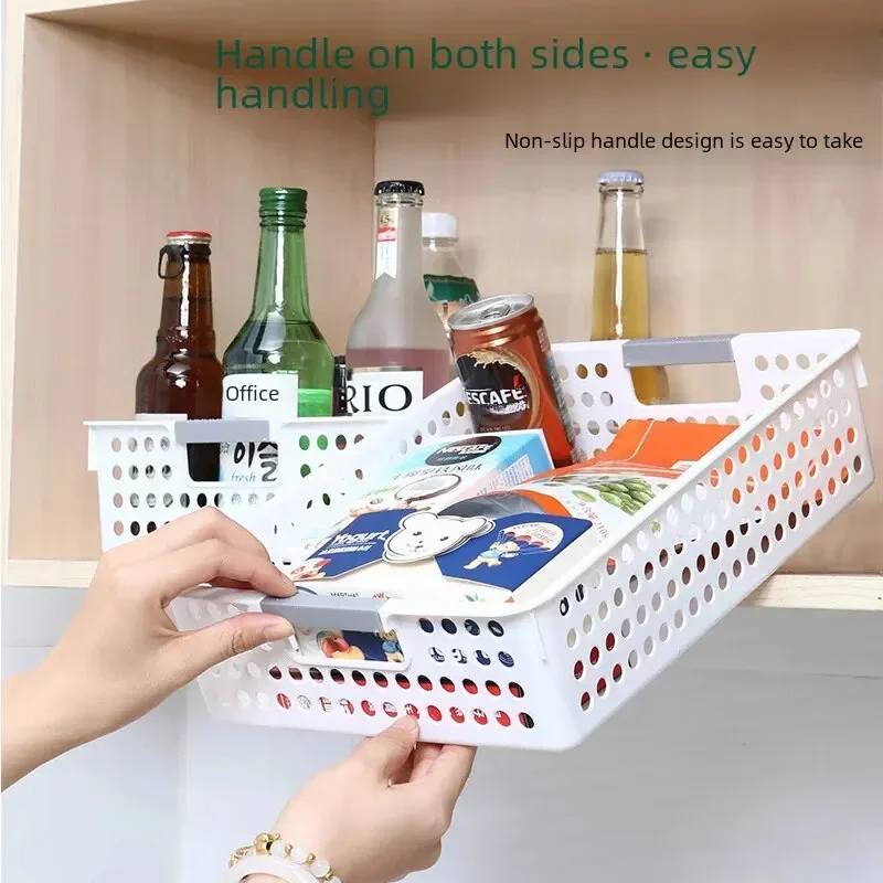 Household Miscellaneous Storage Basket Snack Toy Storage Box Plastic Shelf Dormitory Kitchen Tabletop Minimalist Storage Box