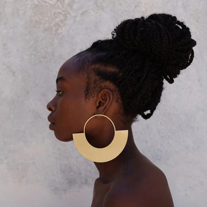 

Personalized Custom Large Hoop Earrings For Women,Semicircle Oversized Earrings,African individual Earrings canbe drop shipping