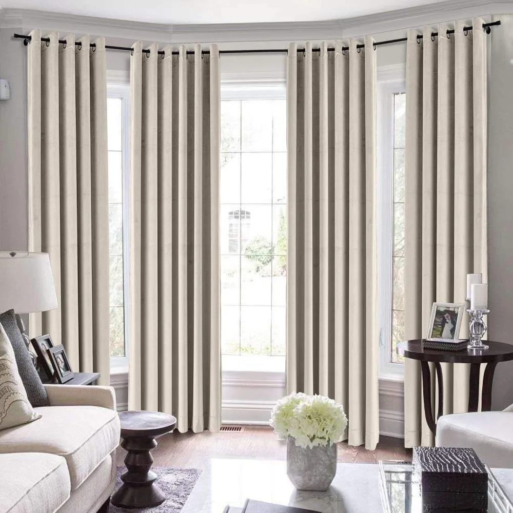 

Extra Long Loft-Style Grommet Curtains for Heavyweight Blackout and Thermal Insulation in Living Rooms