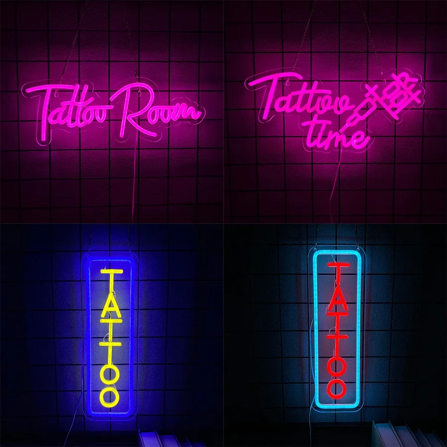 

Настенный светильник для бизнеса Tattoo Studio, используемый для спальни, бара, гаража, декора мужской пещеры, подарков на Рождество и день рождения, неоновая вывеска для татуировки.