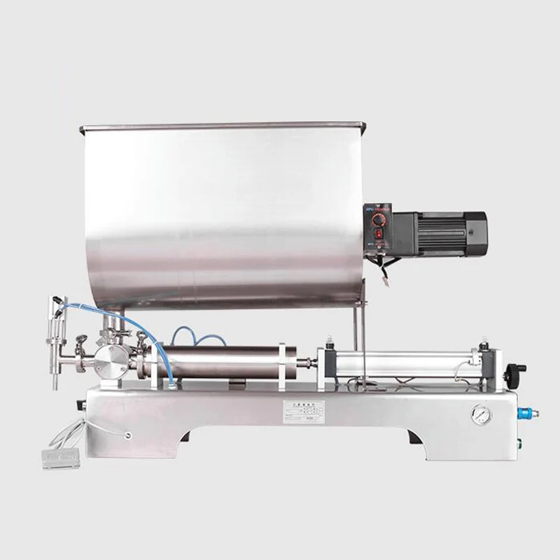 Horizontal Mixing Filling Machine For Tomato Sauce Bean Paste With Particles Peanut Butter Pneumatic Filling Machine