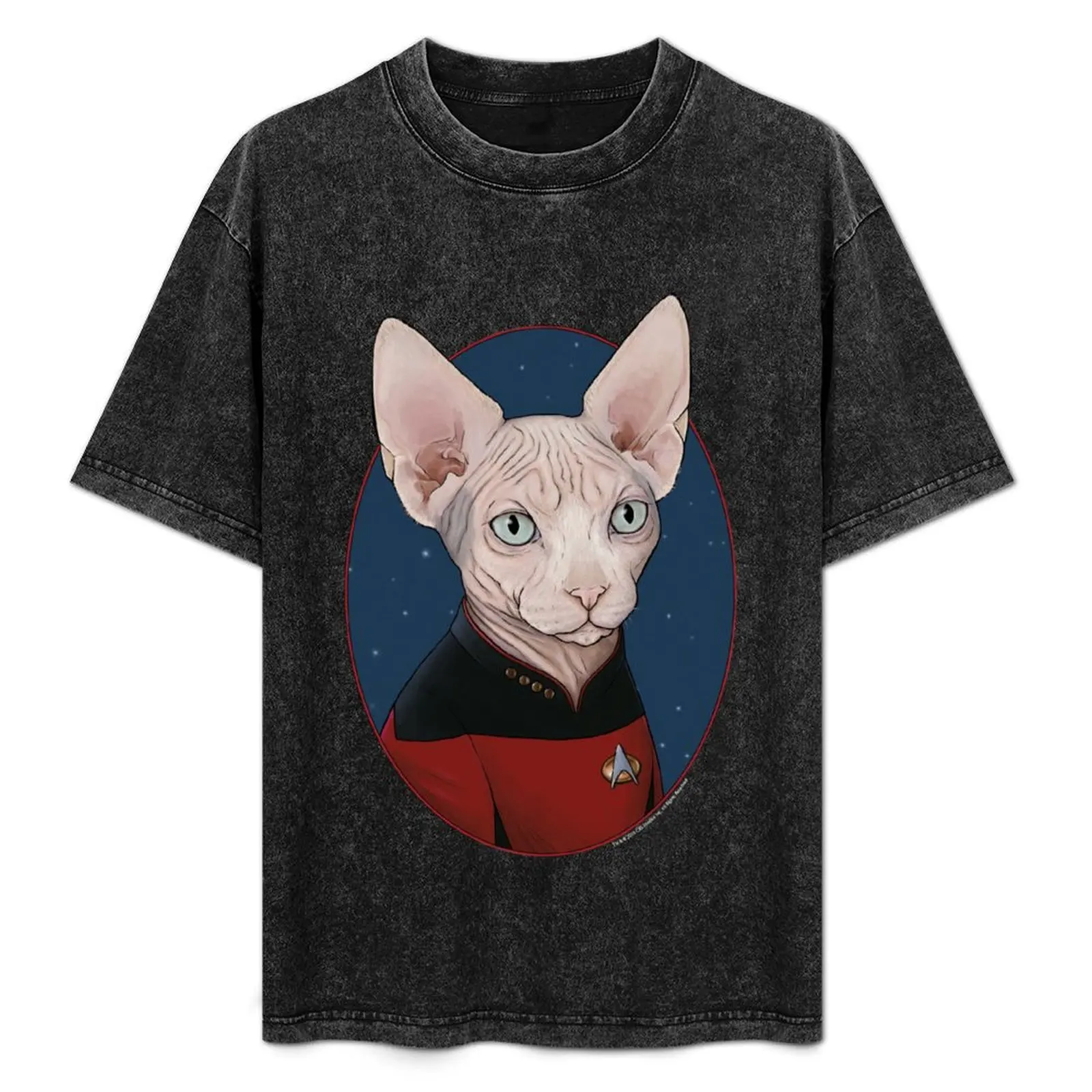 

Star Trek Next Generation Picard Cat Circle Portrait T-Shirt Holiday All Match T-Shirt